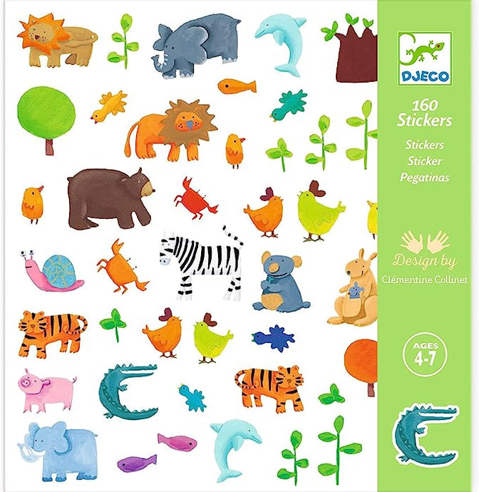 Djeco Animals Stickers (160 pc)