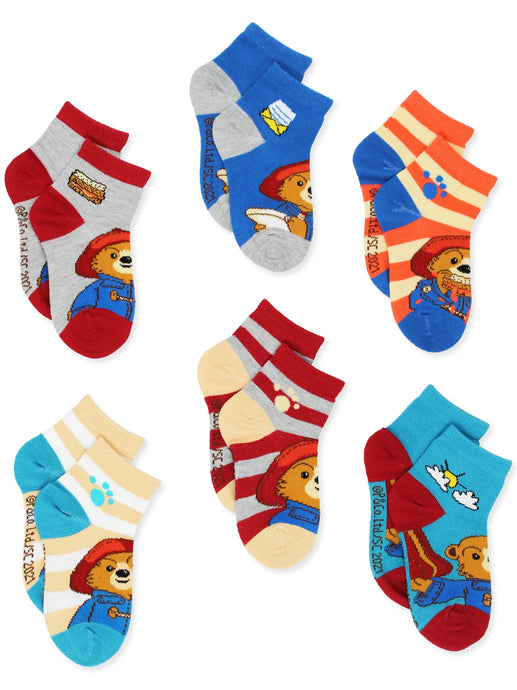 The Adventures of Paddington Bear Toddler Kids 6 Pack Quarter Socks
